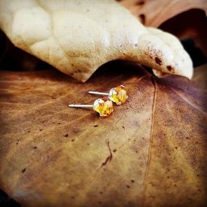 Citrine Sterling Silver Studs